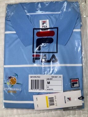 Fila BNP Paribas Tennis Open Logo Polo Shirt ,NWT, Med